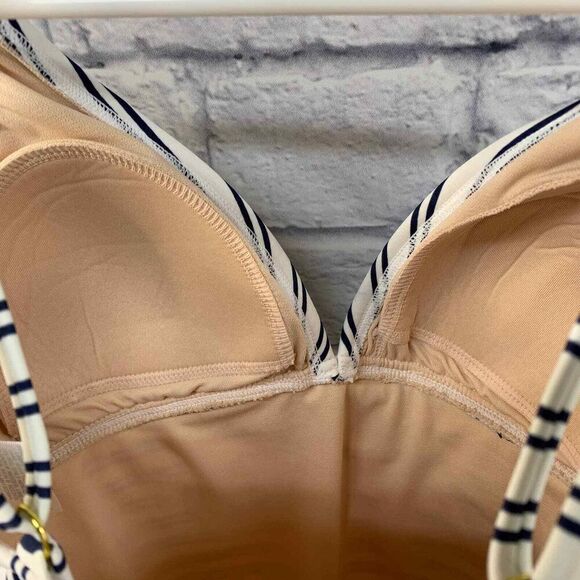 Kona Sol‎ Swimsuit Womens Small Blue and White Striped One Piece - Picture 4 of 7